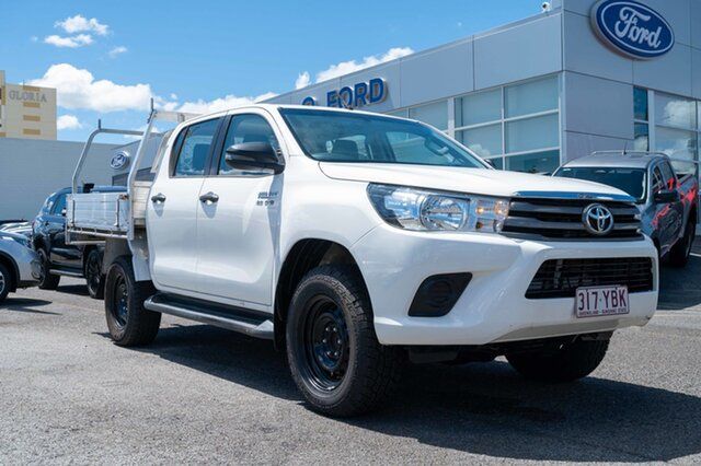 Used Toyota Hilux GUN136R SR Double Cab 4x2 Hi-Rider Springwood, 2018 Toyota Hilux GUN136R SR Double Cab 4x2 Hi-Rider White 6 Speed Sports Automatic Utility