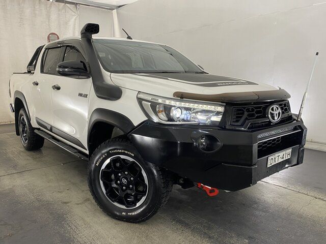 Used Toyota Hilux GUN126R Rugged X Double Cab Hamilton, 2018 Toyota Hilux GUN126R Rugged X Double Cab White 6 Speed Manual Utility