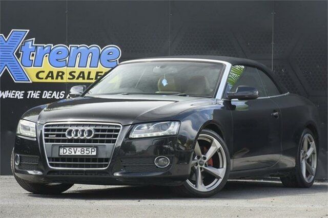 Used Audi A5 8T MY10 S Tronic Quattro Campbelltown, 2009 Audi A5 8T MY10 S Tronic Quattro Black 7 Speed Sports Automatic Dual Clutch Cabriolet