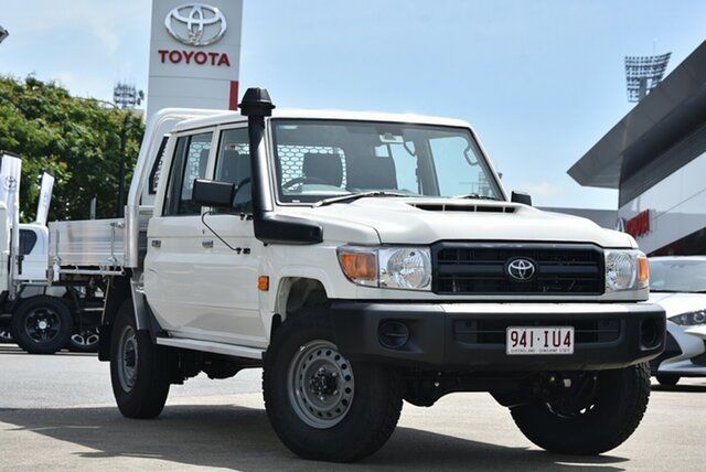 Pre-Owned Toyota Landcruiser VDJ79R Workmate Double Cab Woolloongabba, 2023 Toyota Landcruiser VDJ79R Workmate Double Cab French Vanilla 5 Speed Manual Cab Chassis