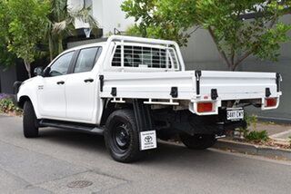 2018 Toyota Hilux GUN126R SR Double Cab White 6 Speed Sports Automatic Cab Chassis.