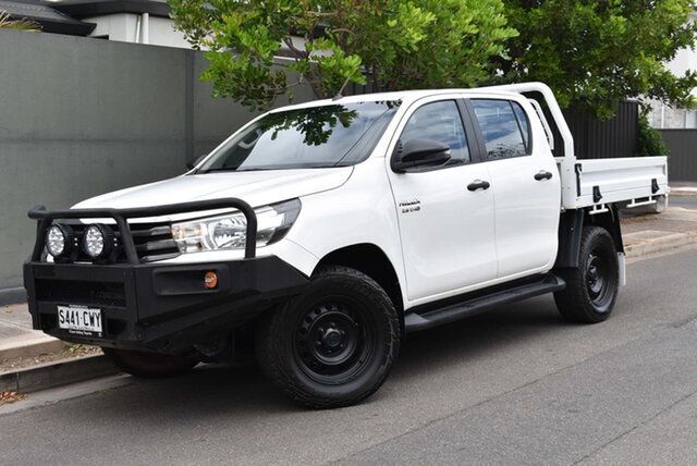 Used Toyota Hilux GUN126R SR Double Cab Brighton, 2018 Toyota Hilux GUN126R SR Double Cab White 6 Speed Sports Automatic Cab Chassis
