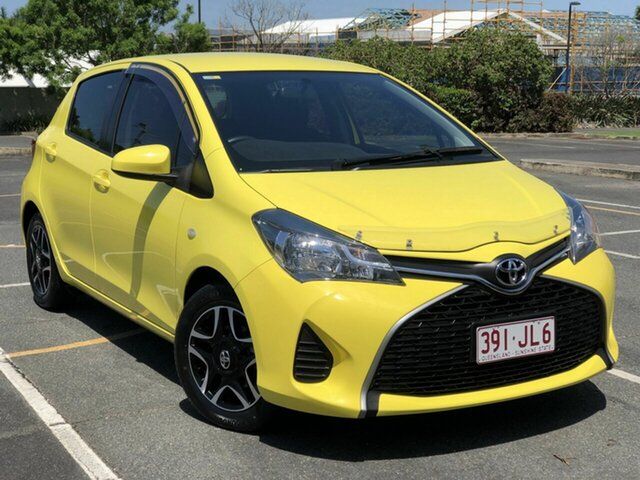 Used Toyota Yaris NCP130R Ascent Chermside, 2015 Toyota Yaris NCP130R Ascent Yellow 5 Speed Manual Hatchback