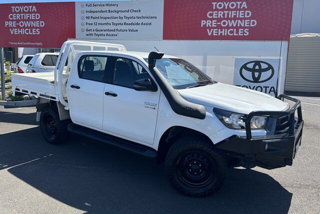 Pre-Owned Toyota Hilux GUN126R MY19 Upgrade SR (4x4) Warwick, 2020 Toyota Hilux GUN126R MY19 Upgrade SR (4x4) Glacier White 6 Speed Automatic Double Cab Chassis