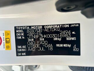 2018 Toyota Camry ASV70R MY19 Ascent White 6 Speed Automatic Sedan
