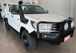 2017 Toyota Hilux GUN126R SR Double Cab White 6 Speed Sports Automatic Cab Chassis.