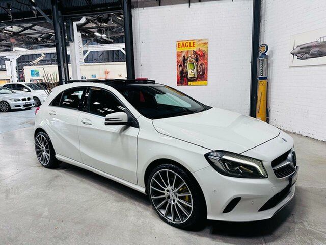 Used Mercedes-Benz A-Class W176 807MY A200 DCT Port Melbourne, 2017 Mercedes-Benz A-Class W176 807MY A200 DCT White 7 Speed Sports Automatic Dual Clutch Hatchback