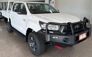 2023 Toyota Hilux GUN126R SR Double Cab White 6 Speed Sports Automatic Cab Chassis.