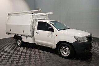 2013 Toyota Hilux TGN16R MY12 Workmate 4x2 White 4 speed Automatic Cab Chassis.