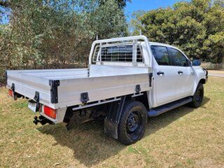 2019 Toyota Hilux GUN126R SR Double Cab White 6 Speed Sports Automatic Cab Chassis.