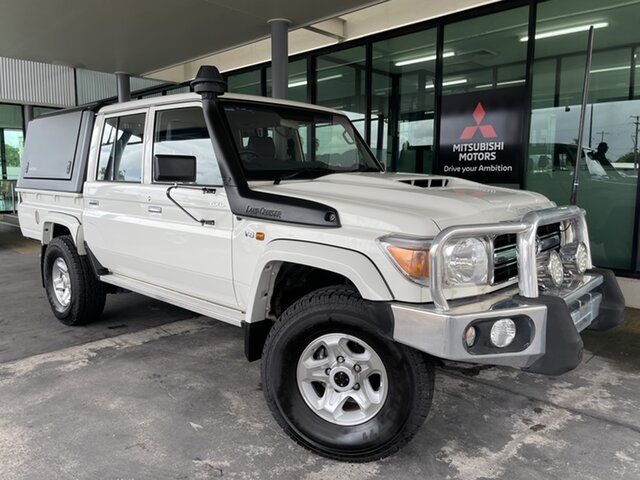 Used Toyota Landcruiser VDJ79R GXL Double Cab Cairns, 2021 Toyota Landcruiser VDJ79R GXL Double Cab White 5 Speed Manual Cab Chassis