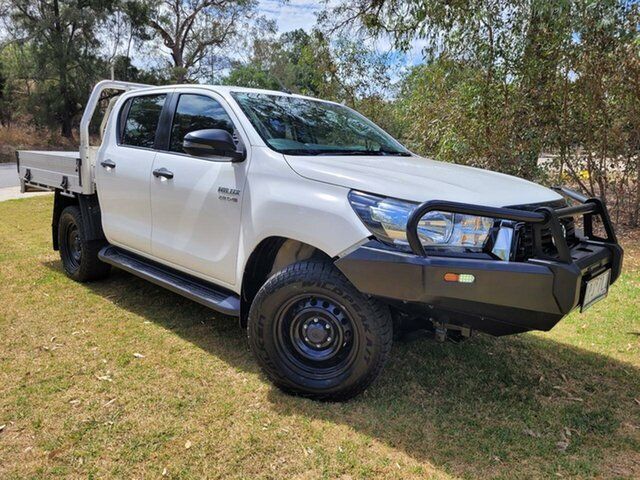 Used Toyota Hilux GUN126R SR Double Cab Wodonga, 2019 Toyota Hilux GUN126R SR Double Cab White 6 Speed Sports Automatic Cab Chassis