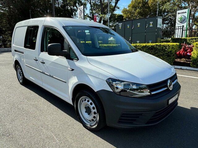 Used Volkswagen Caddy 2KN MY20 TSI220 Crewvan Maxi DSG Botany, 2020 Volkswagen Caddy 2KN MY20 TSI220 Crewvan Maxi DSG White 7 Speed Sports Automatic Dual Clutch