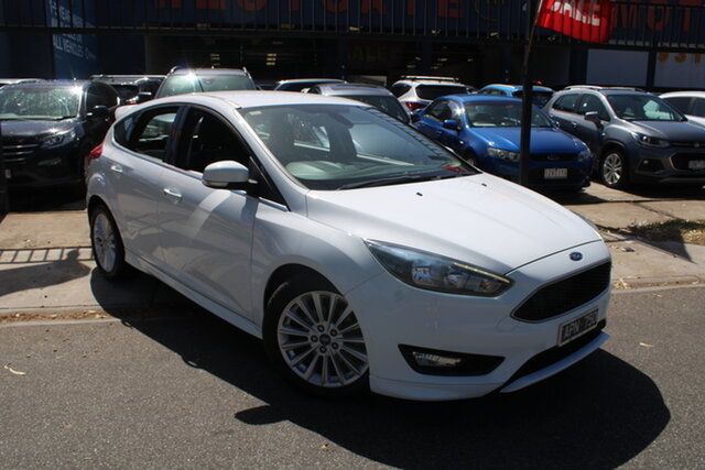 Used Ford Focus LZ Sport West Footscray, 2017 Ford Focus LZ Sport White 6 Speed Automatic Hatchback