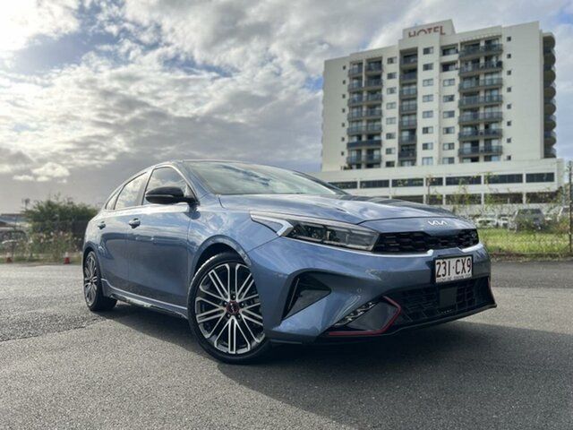 Used Kia Cerato BD MY22 GT DCT Springwood, 2021 Kia Cerato BD MY22 GT DCT Blue 7 Speed Sports Automatic Dual Clutch Hatchback