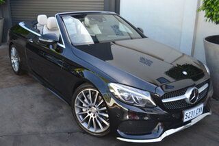 2016 Mercedes-Benz C-Class A205 C300 9G-Tronic Black 9 Speed Sports Automatic Cabriolet.