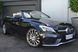 2016 Mercedes-Benz C-Class A205 C300 9G-Tronic Black 9 Speed Sports Automatic Cabriolet.