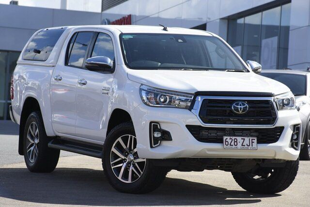 Pre-Owned Toyota Hilux GUN126R SR5 Double Cab Woolloongabba, 2019 Toyota Hilux GUN126R SR5 Double Cab Glacier White 6 Speed Sports Automatic Utility