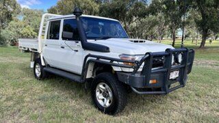 2018 Toyota Landcruiser VDJ79R GXL Double Cab French Vanilla 5 Speed Manual Cab Chassis.