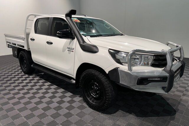 Used Toyota Hilux GUN126R SR Double Cab Acacia Ridge, 2018 Toyota Hilux GUN126R SR Double Cab White 6 speed Automatic Cab Chassis