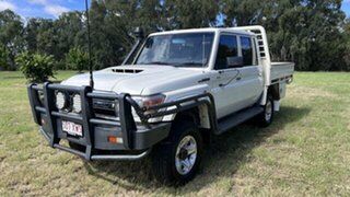 2018 Toyota Landcruiser VDJ79R GXL Double Cab French Vanilla 5 Speed Manual Cab Chassis.