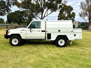 2012 Toyota Landcruiser VDJ79R MY12 Update Workmate (4x4) White 5 Speed Manual Cab Chassis