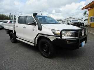 2016 Toyota Hilux GUN126R SR Double Cab White 6 Speed Manual Cab Chassis.