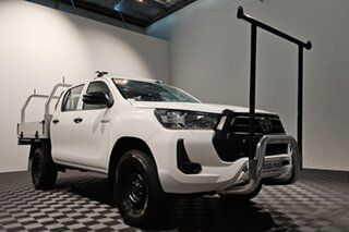 2022 Toyota Hilux GUN125R Workmate Double Cab White 6 speed Automatic Cab Chassis.