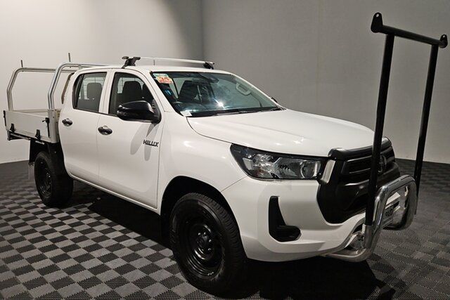 Used Toyota Hilux GUN125R Workmate Double Cab Acacia Ridge, 2022 Toyota Hilux GUN125R Workmate Double Cab White 6 speed Automatic Cab Chassis