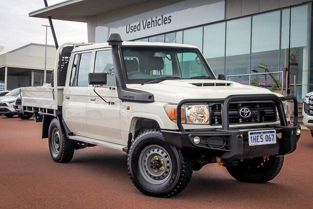 Pre-Owned Toyota Landcruiser VDJ79R Workmate Double Cab Wangara, 2020 Toyota Landcruiser VDJ79R Workmate Double Cab French Vanilla 5 Speed Manual Cab Chassis