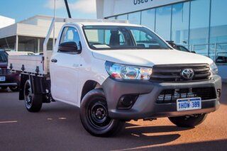 2022 Toyota Hilux TGN121R Workmate 4x2 Glacier White 5 Speed Manual Cab Chassis.
