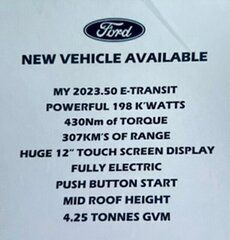2023 Ford E-Transit VO 2023.50MY 420L Mid Roof Frozen White 1 Speed Reduction Gear Van