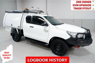 2019 Toyota Hilux GUN126R SR Extra Cab White 6 Speed Sports Automatic Cab Chassis.