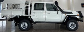 2018 Toyota Landcruiser VDJ79R Workmate Double Cab White 5 Speed Manual Cab Chassis.