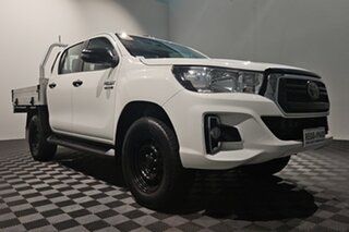 2019 Toyota Hilux GUN126R SR Double Cab White 6 speed Automatic Cab Chassis.