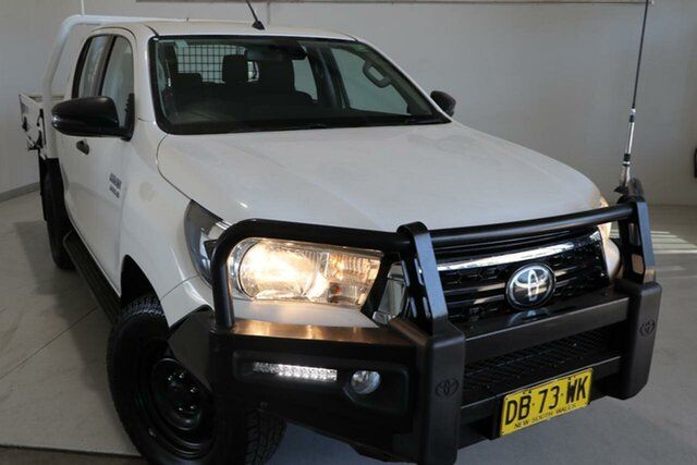 Used Toyota Hilux GUN126R SR Double Cab Wagga Wagga, 2019 Toyota Hilux GUN126R SR Double Cab White 6 Speed Sports Automatic Cab Chassis