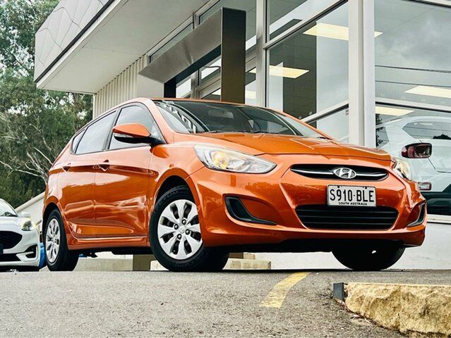 Used Hyundai Accent RB3 MY16 Active Clare, 2016 Hyundai Accent RB3 MY16 Active Orange 6 Speed Manual Hatchback