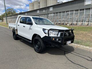 2018 Toyota Hilux GUN126R SR Double Cab Glacier White 6 Speed Sports Automatic Cab Chassis.