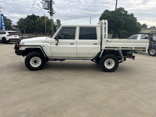 2019 Toyota Landcruiser VDJ79R Workmate Double Cab White 5 Speed Manual Cab Chassis