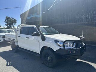 2018 Toyota Hilux GUN126R SR Double Cab White 6 Speed Sports Automatic Cab Chassis.