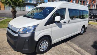 2019 Toyota HiAce GDH322R Commuter High Roof Super LWB White 6 Speed Sports Automatic Bus.