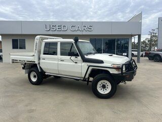 2019 Toyota Landcruiser VDJ79R Workmate Double Cab White 5 Speed Manual Cab Chassis