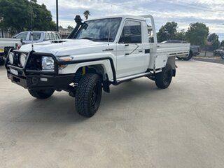 2020 Toyota Landcruiser VDJ79R Workmate White 5 Speed Manual Cab Chassis.