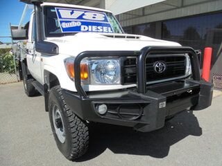 2018 Toyota Landcruiser VDJ79R Workmate White 5 Speed Manual Cab Chassis.
