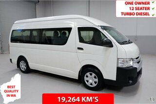2014 Toyota HiAce KDH223R MY14 Commuter High Roof Super LWB White 4 Speed Automatic Bus.