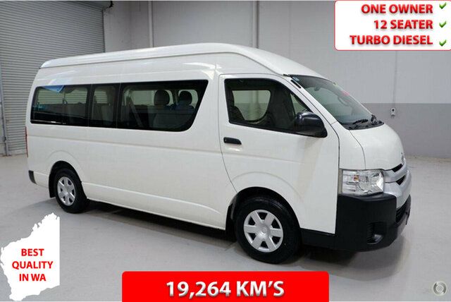 Used Toyota HiAce KDH223R MY14 Commuter High Roof Super LWB Kenwick, 2014 Toyota HiAce KDH223R MY14 Commuter High Roof Super LWB White 4 Speed Automatic Bus