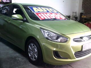 2013 Hyundai Accent RB Active Green 4 Speed Sports Automatic Hatchback.