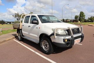2012 Toyota Hilux GGN25R MY12 SR Double Cab Glacier White 5 Speed Manual Dual Cab.