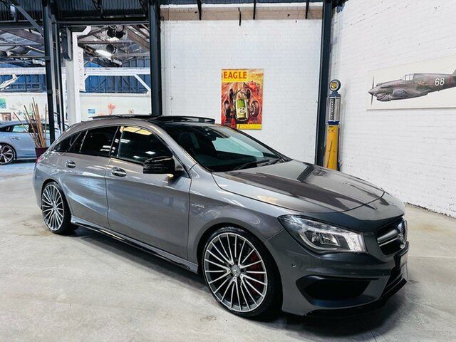 Used Mercedes-Benz CLA-Class X117 806MY CLA45 AMG Shooting Brake SPEEDSHIFT DCT 4MATIC Port Melbourne, 2016 Mercedes-Benz CLA-Class X117 806MY CLA45 AMG Shooting Brake SPEEDSHIFT DCT 4MATIC Grey 7 Speed