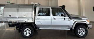 2020 Toyota Landcruiser VDJ79R GXL Double Cab Silver 5 Speed Manual Cab Chassis.